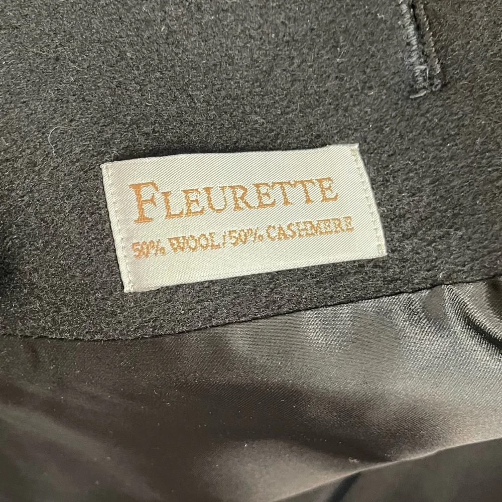 Fluerette Cashmere Wool Ruffled Collar 3 button coat size 10 GUC - Picture 8 of 10